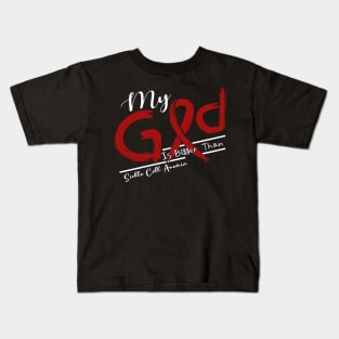 Sickle Cell Anemia Awareness My God Is Stronger - In This Family No One Fights Alone Kids T-Shirt